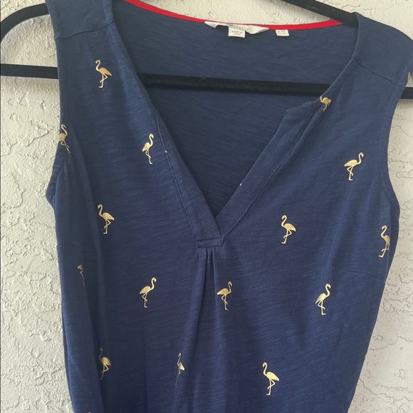 Boden Navy Flamingo Print Midi Dress - Picture 3 of 5